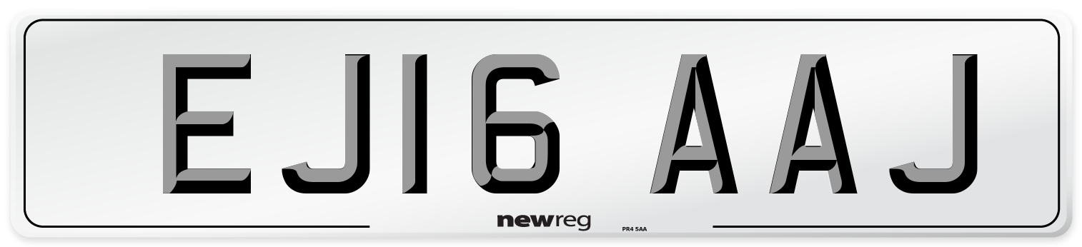EJ16 AAJ Number Plate from New Reg